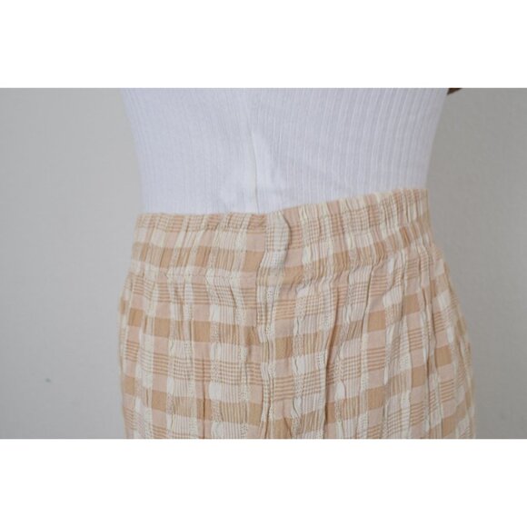 Vintage 80s Plaid Beige and Cream Lounge Pants | 27-34‎ waist - Picture 5 of 10